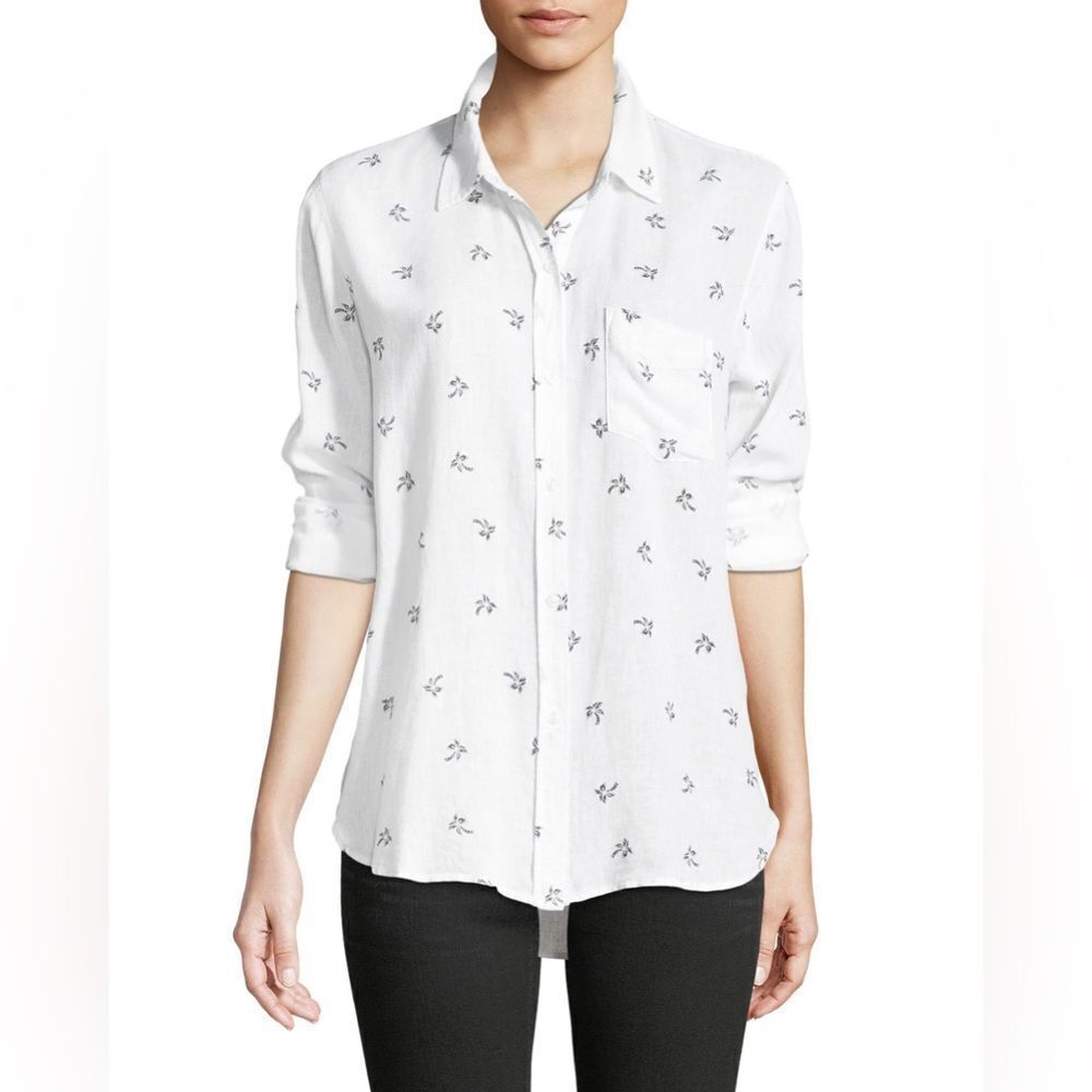 Rails Charli Palm Tree Print Button Up Blouse - image 1